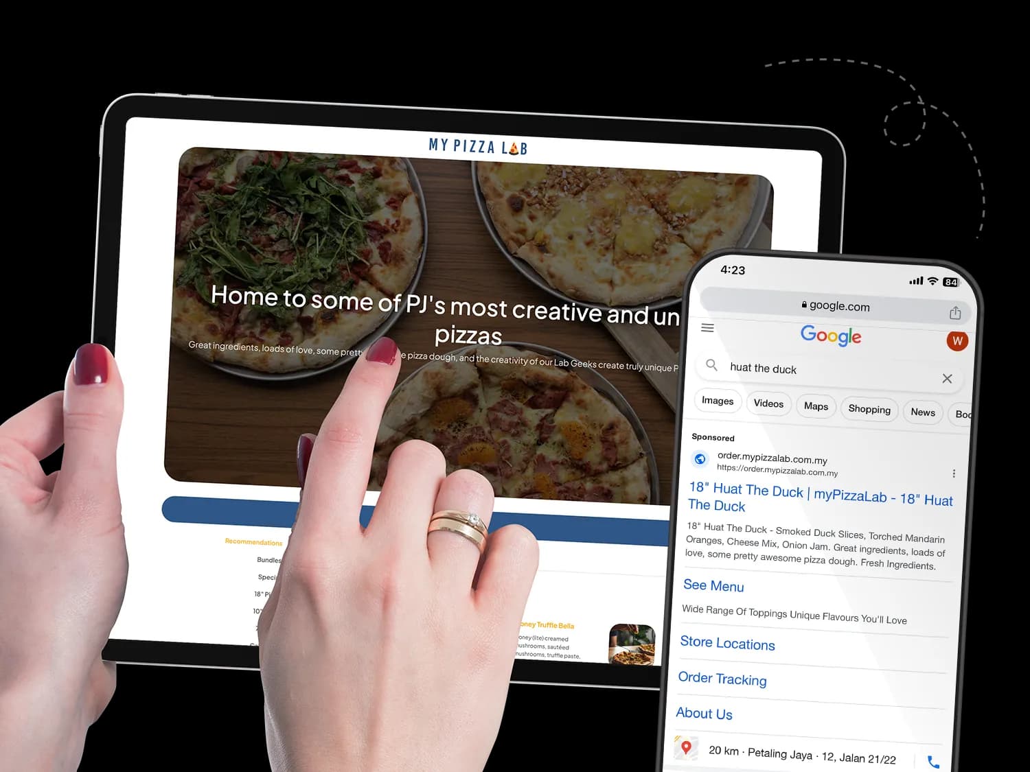 Contactless and Google-searchable menu